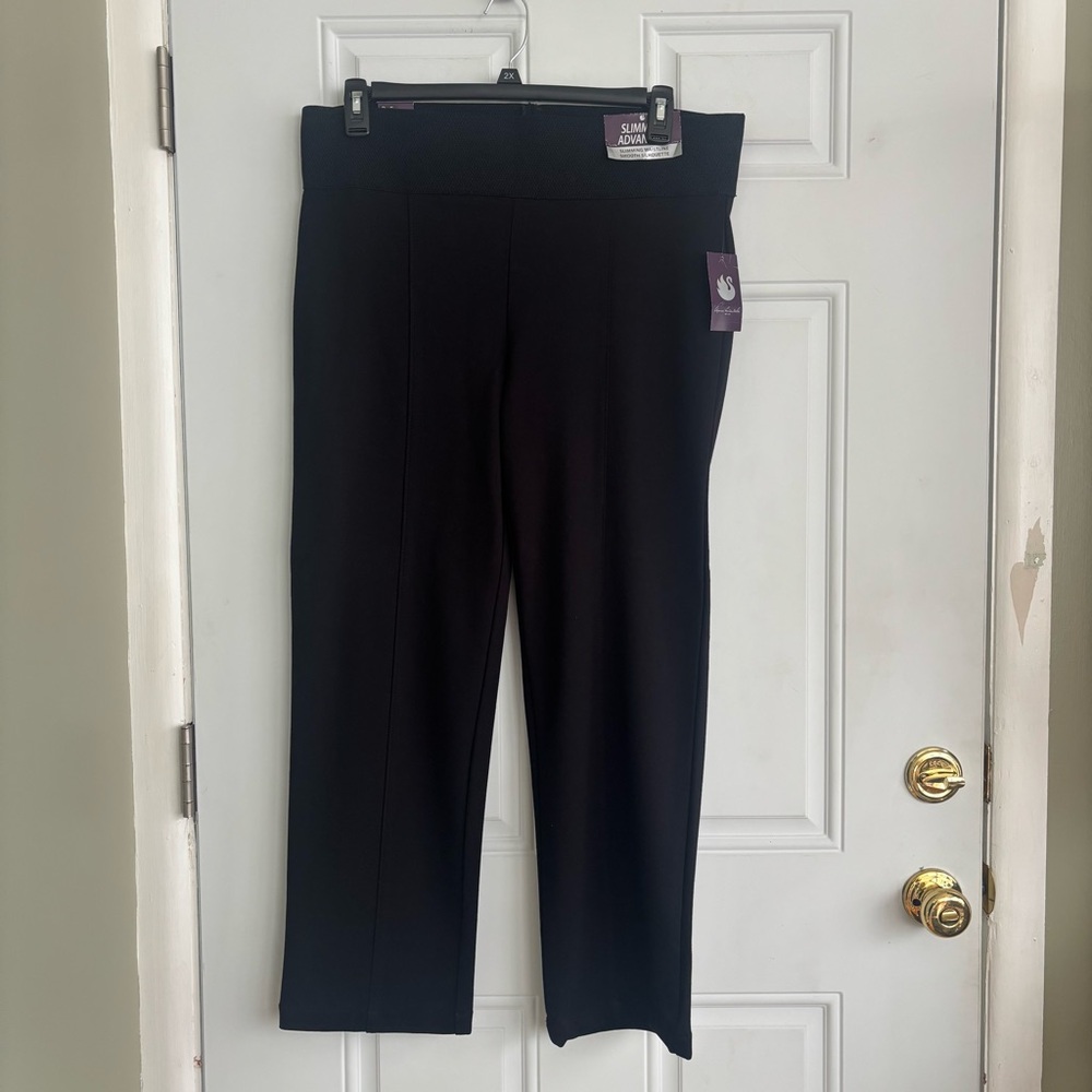 NWT Gloria Vanderbilt Black Slimming Advantage Pants, Size Large 14/16  Short